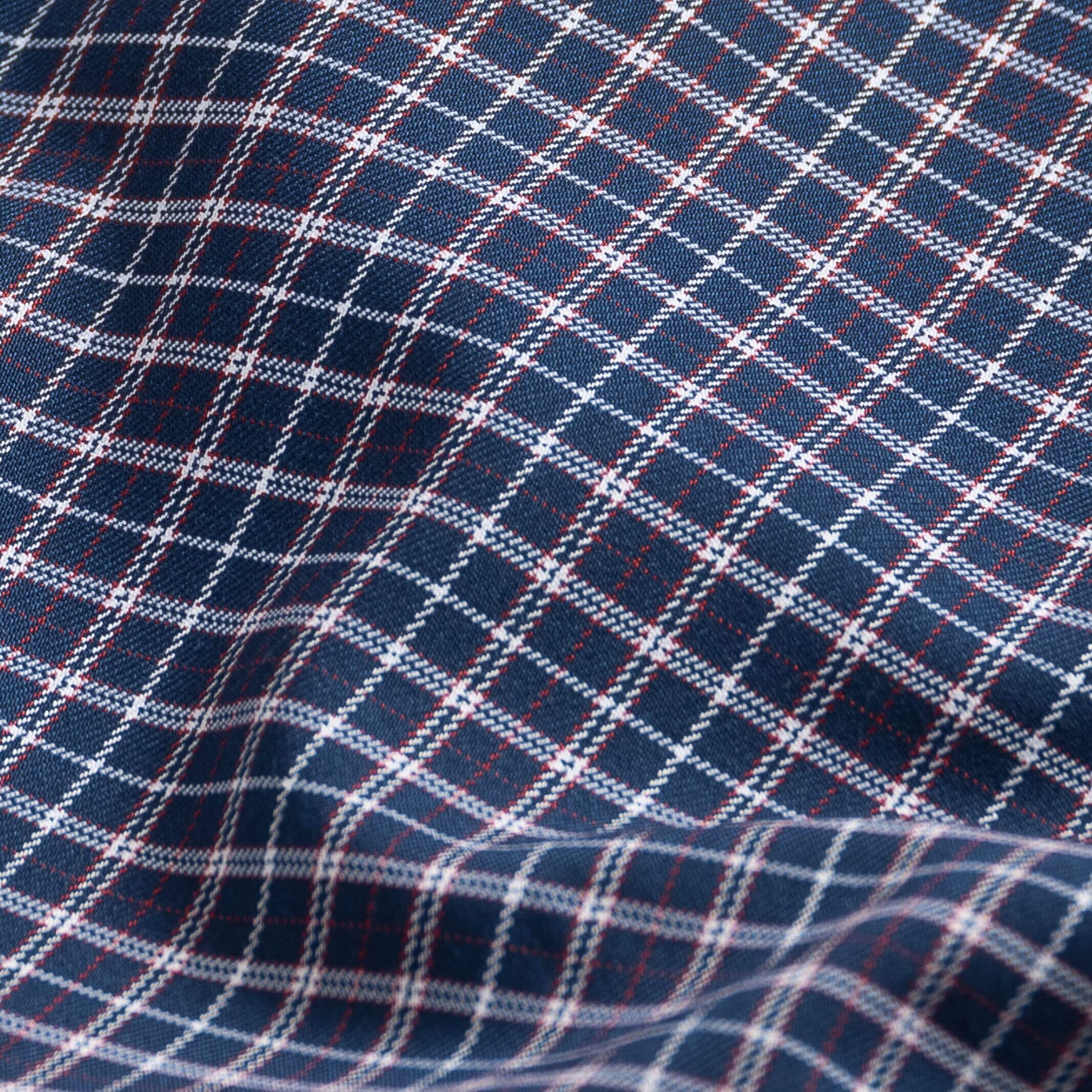 The Navy Journey Flex Performance Check Custom Shirt Custom Dress Shirt- Ledbury