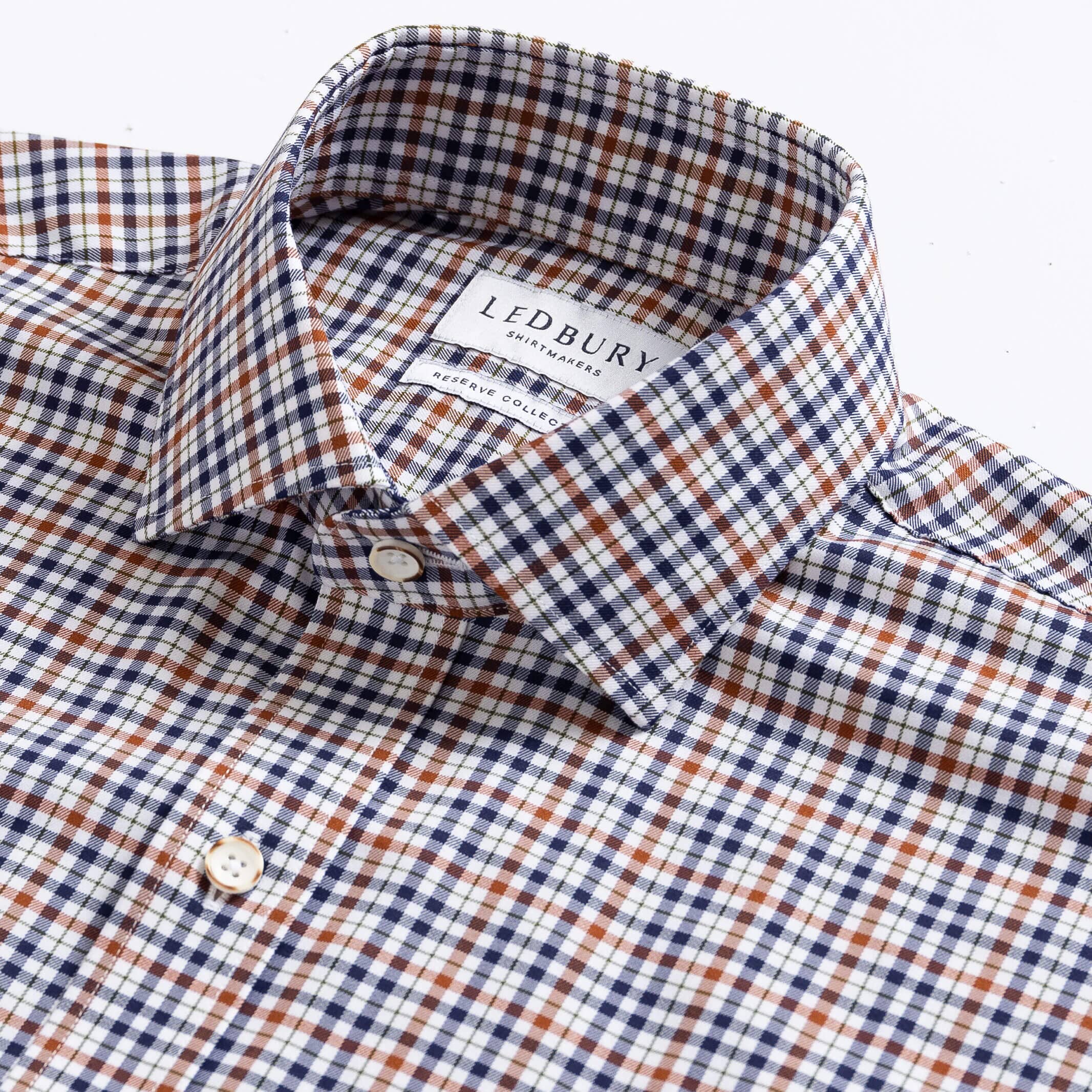 The Sienna Journey Flex Performance Check Custom Shirt Custom Dress Shirt- Ledbury
