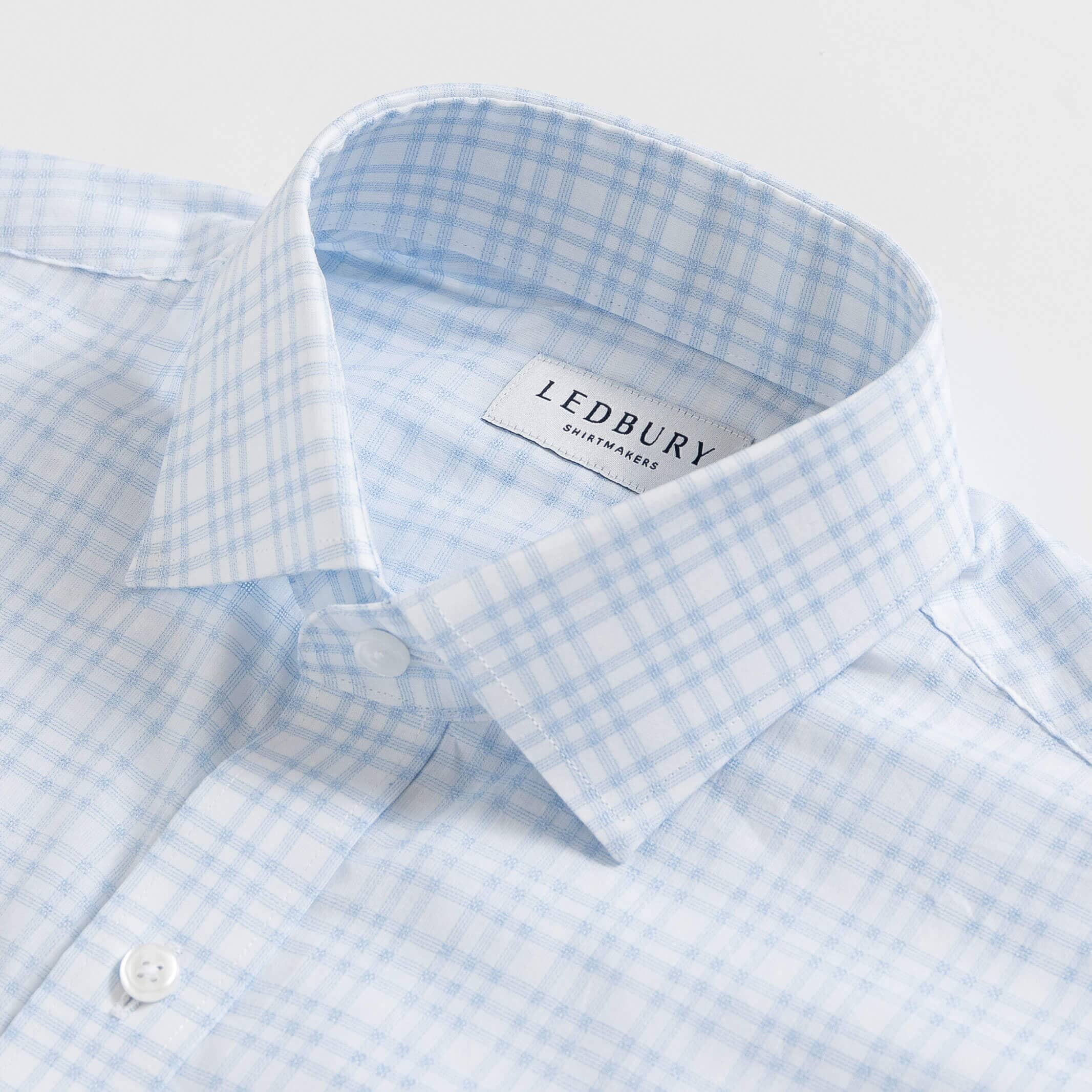The Light Blue Ellis Plaid Custom Shirt Custom Dress Shirt- Ledbury