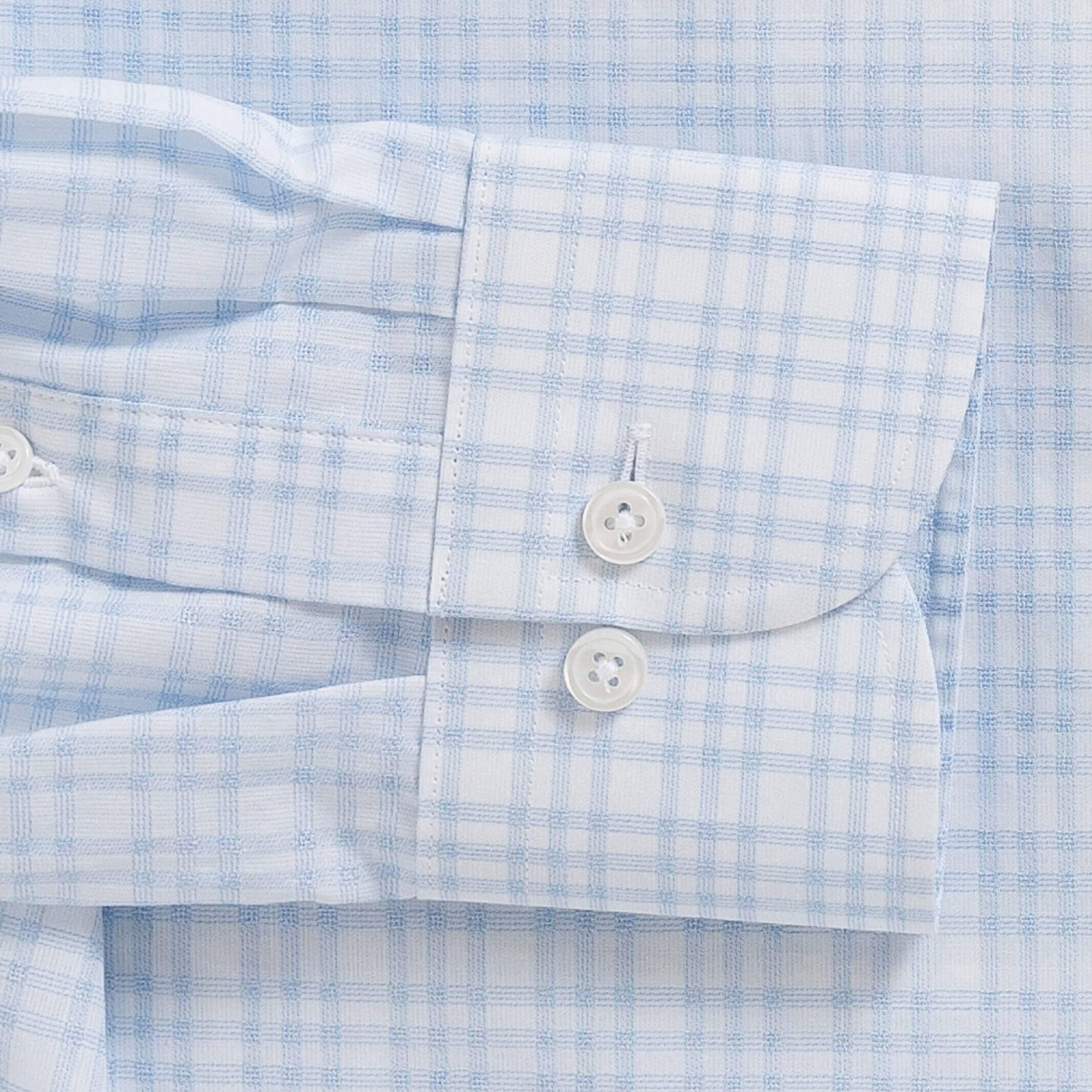 The Light Blue Ellis Plaid Custom Shirt Custom Dress Shirt- Ledbury