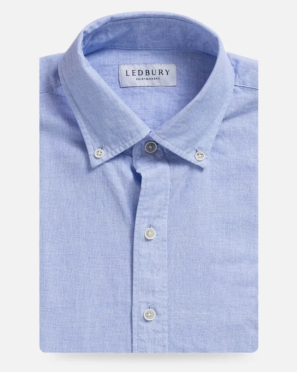 The Light Blue Barretto Cotton Linen Custom Shirt Custom Casual Shirt- Ledbury