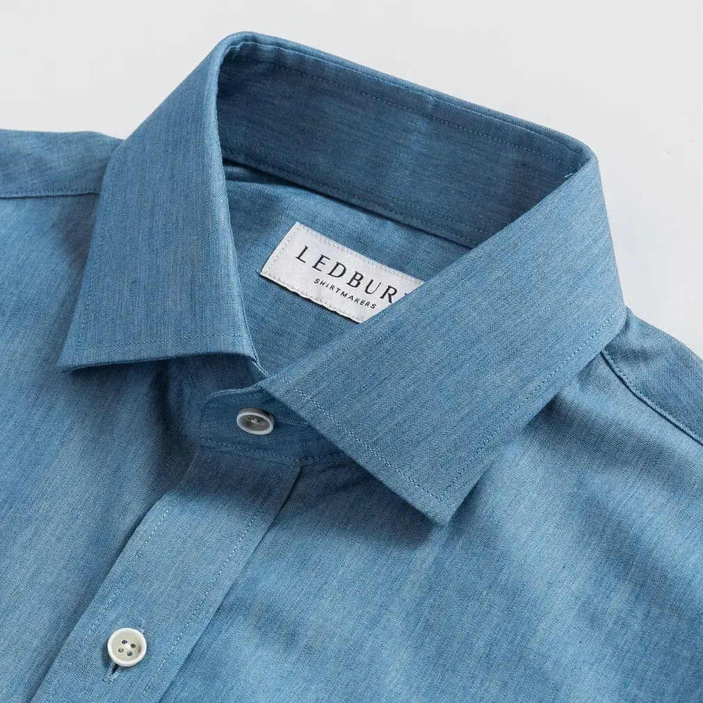 The Blue Nelson Chambray Custom Shirt Custom Dress Shirt- Ledbury