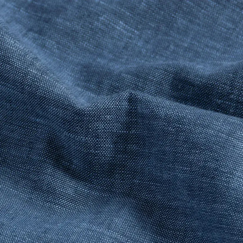 The Medium Blue Sandoval Oxford Chambray Camp Collar Custom Shirt Custom Short Sleeve Shirt- Ledbury