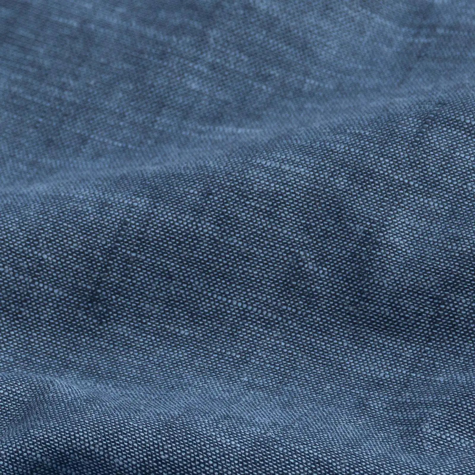 Medium Blue Sandoval Oxford Chambray fabric close-up — slub cotton texture, Ledbury