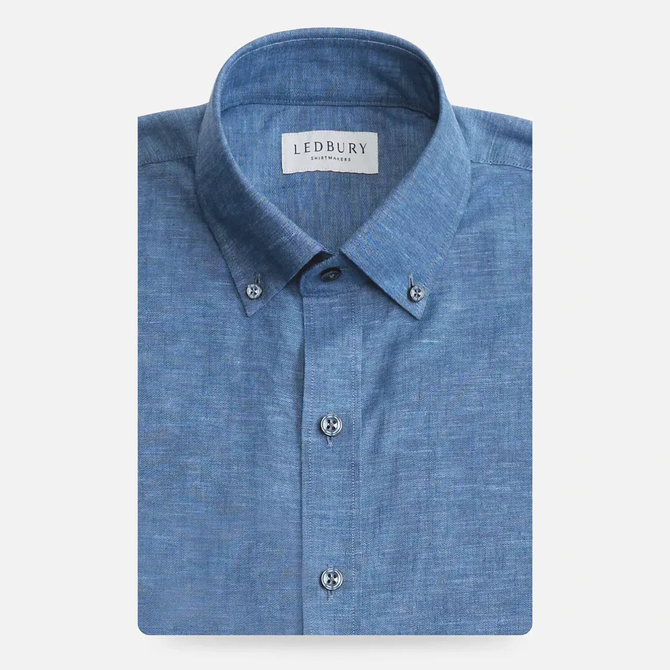 The Medium Blue Sandoval Oxford Chambray Custom Shirt Custom Casual Shirt- Ledbury