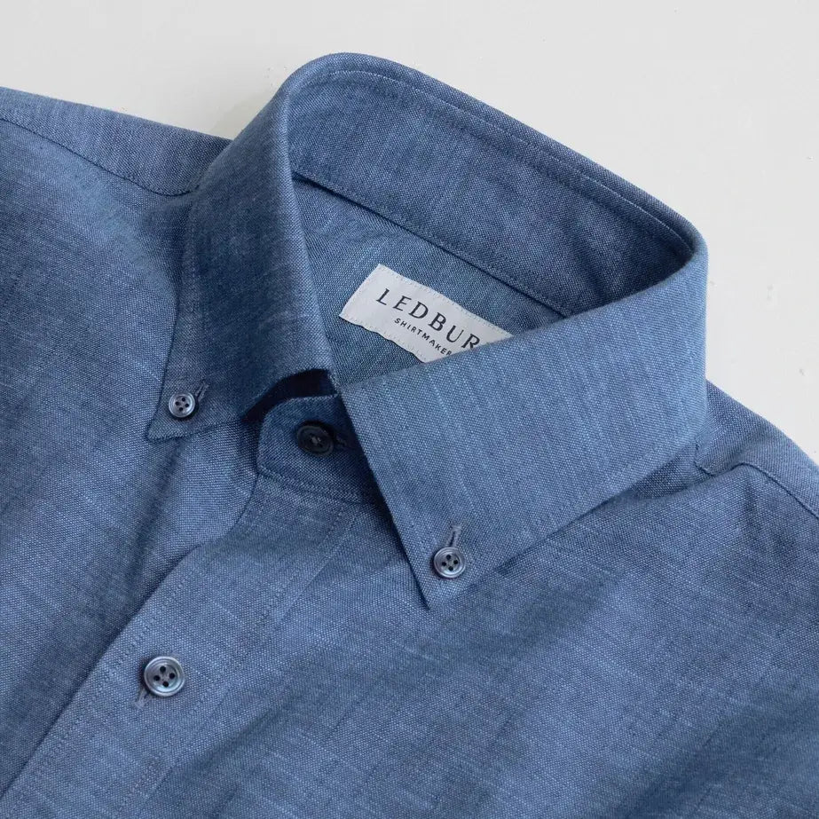 The Medium Blue Sandoval Oxford Chambray Custom Shirt Custom Casual Shirt- Ledbury