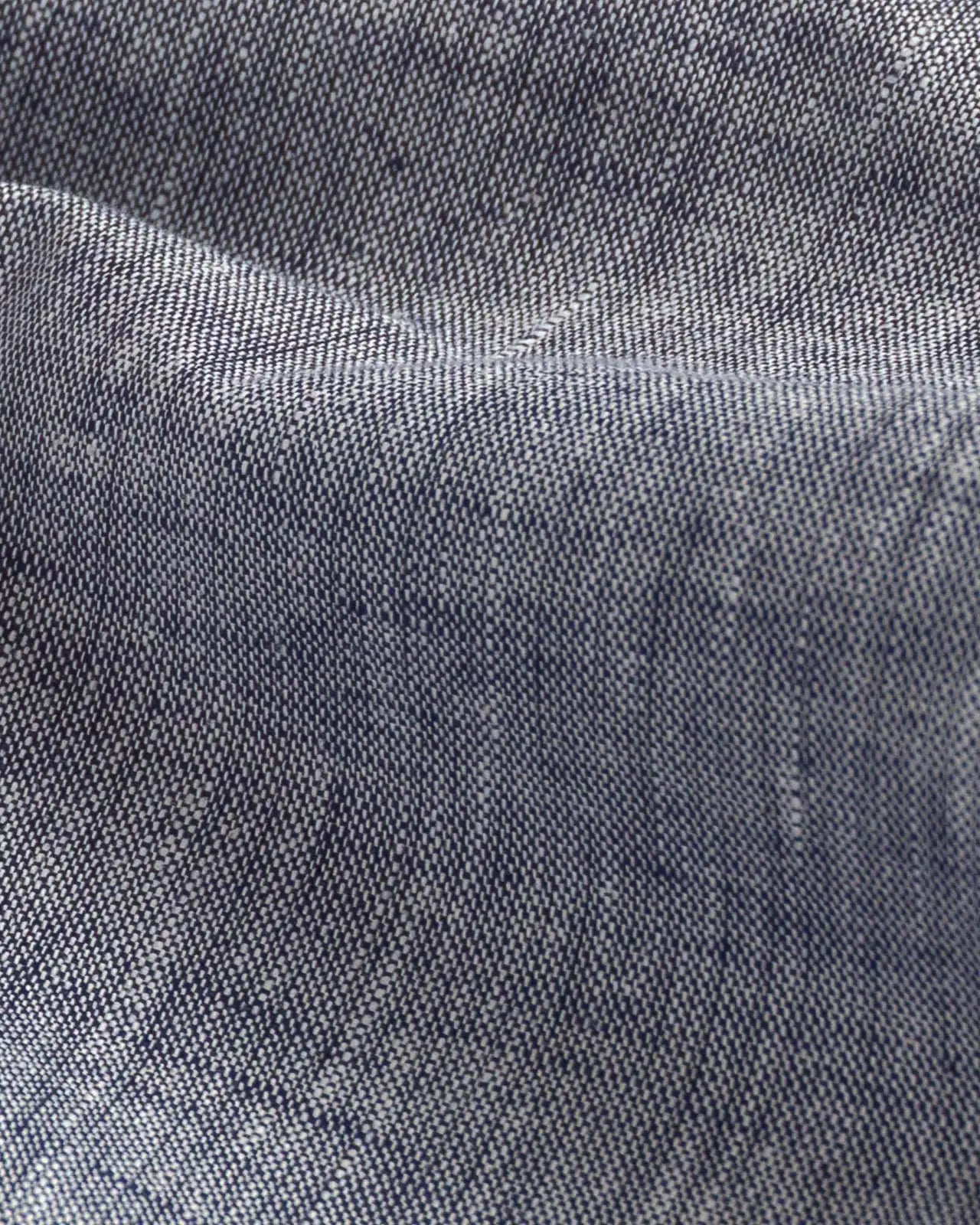 Navy Blue Sandoval Oxford Chambray fabric close-up — slub cotton texture, Ledbury