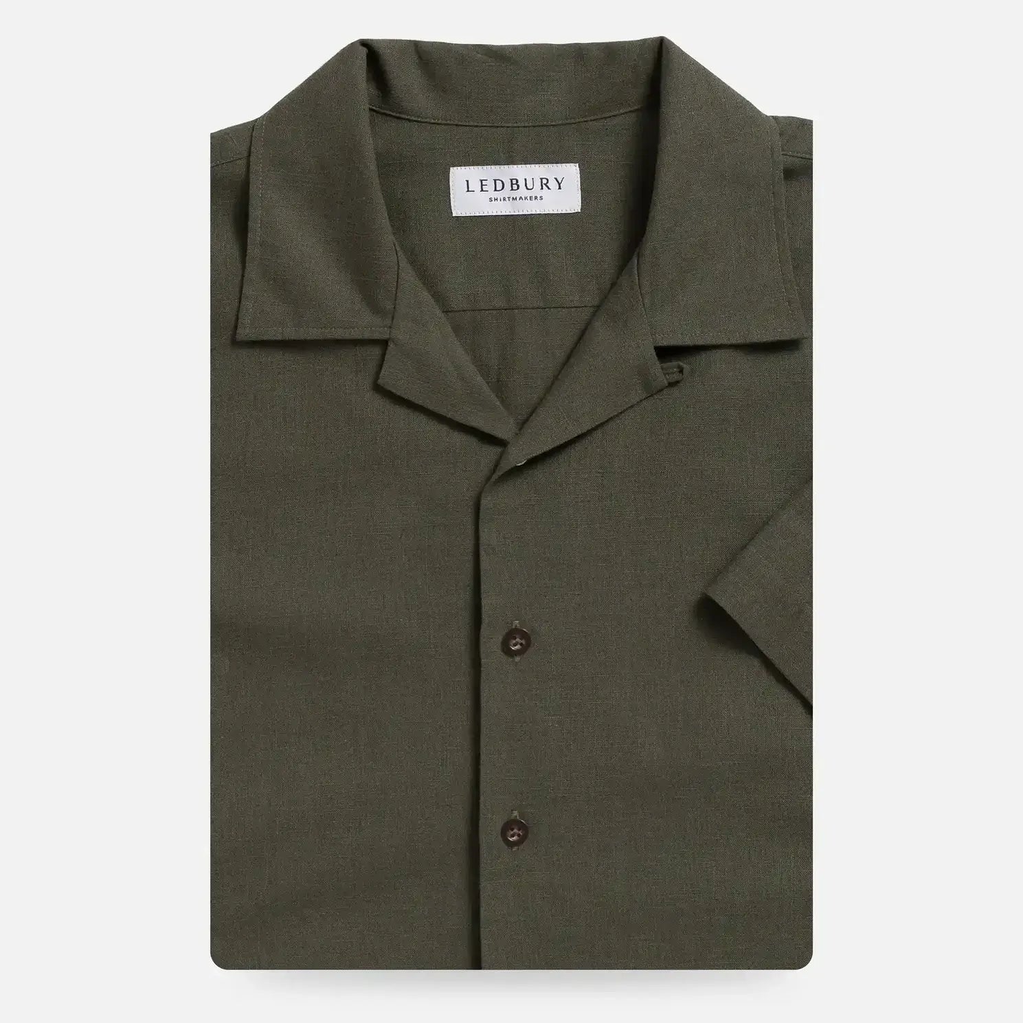 The Olive Sandoval Oxford Chambray Camp Collar Custom Shirt Custom Short Sleeve Shirt- Ledbury