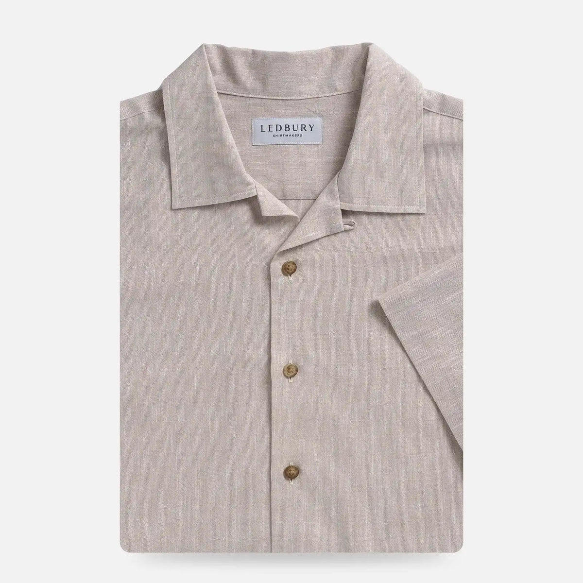 Ecru Sandoval Oxford Chambray Camp Collar Custom Shirt | Ledbury