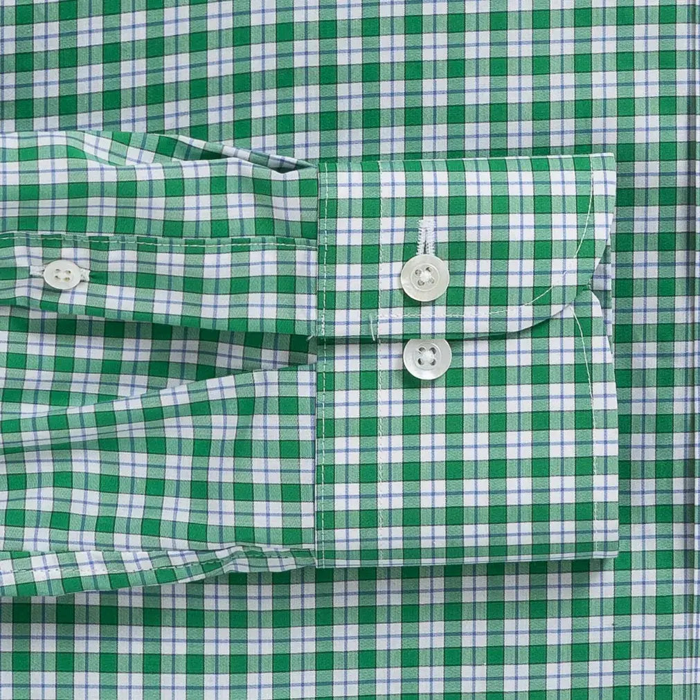 The Green Thomas Mason Terranova Check Custom Shirt Custom Dress Shirt- Ledbury