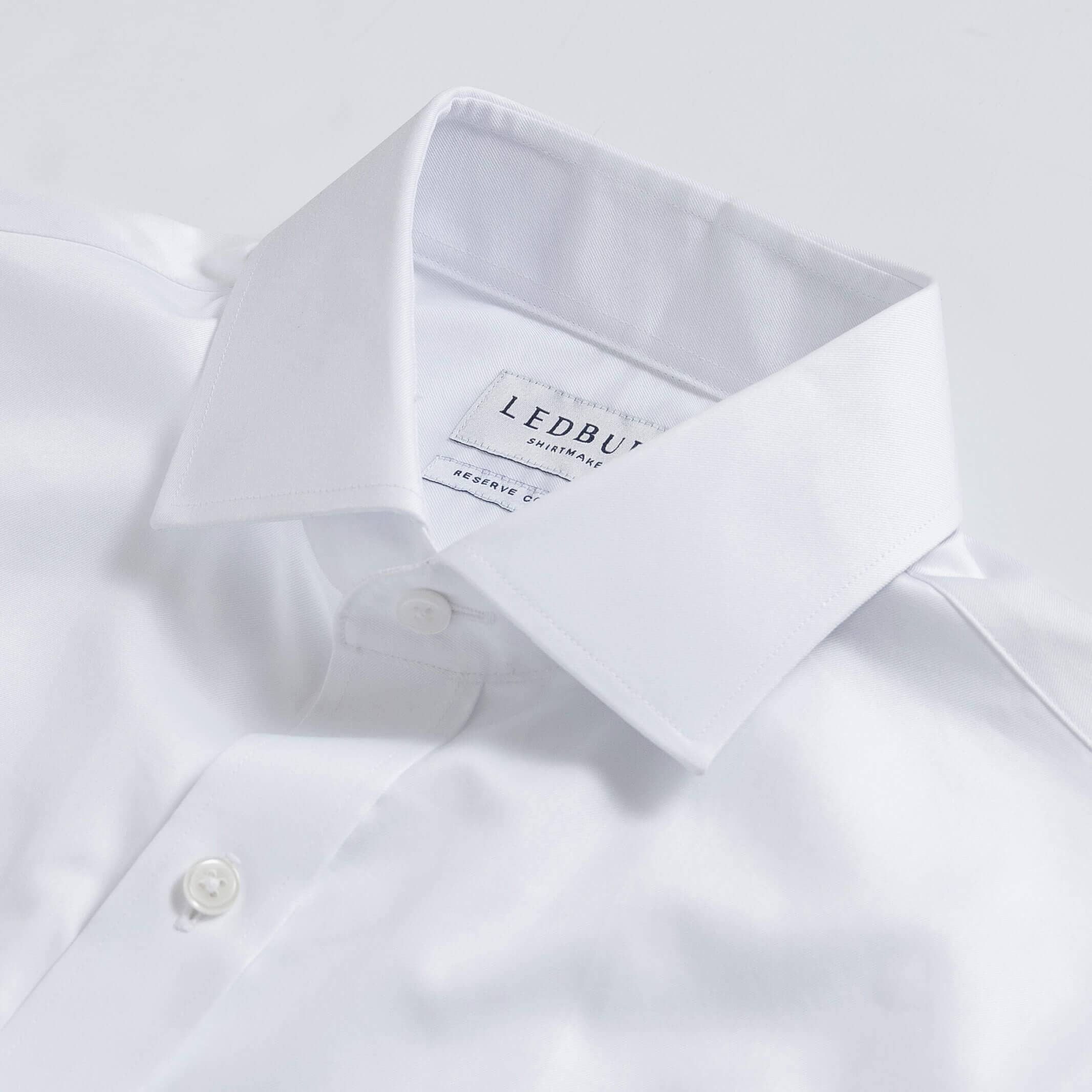 The White Signature Fine Twill Custom Shirt Custom Dress Shirt- Ledbury