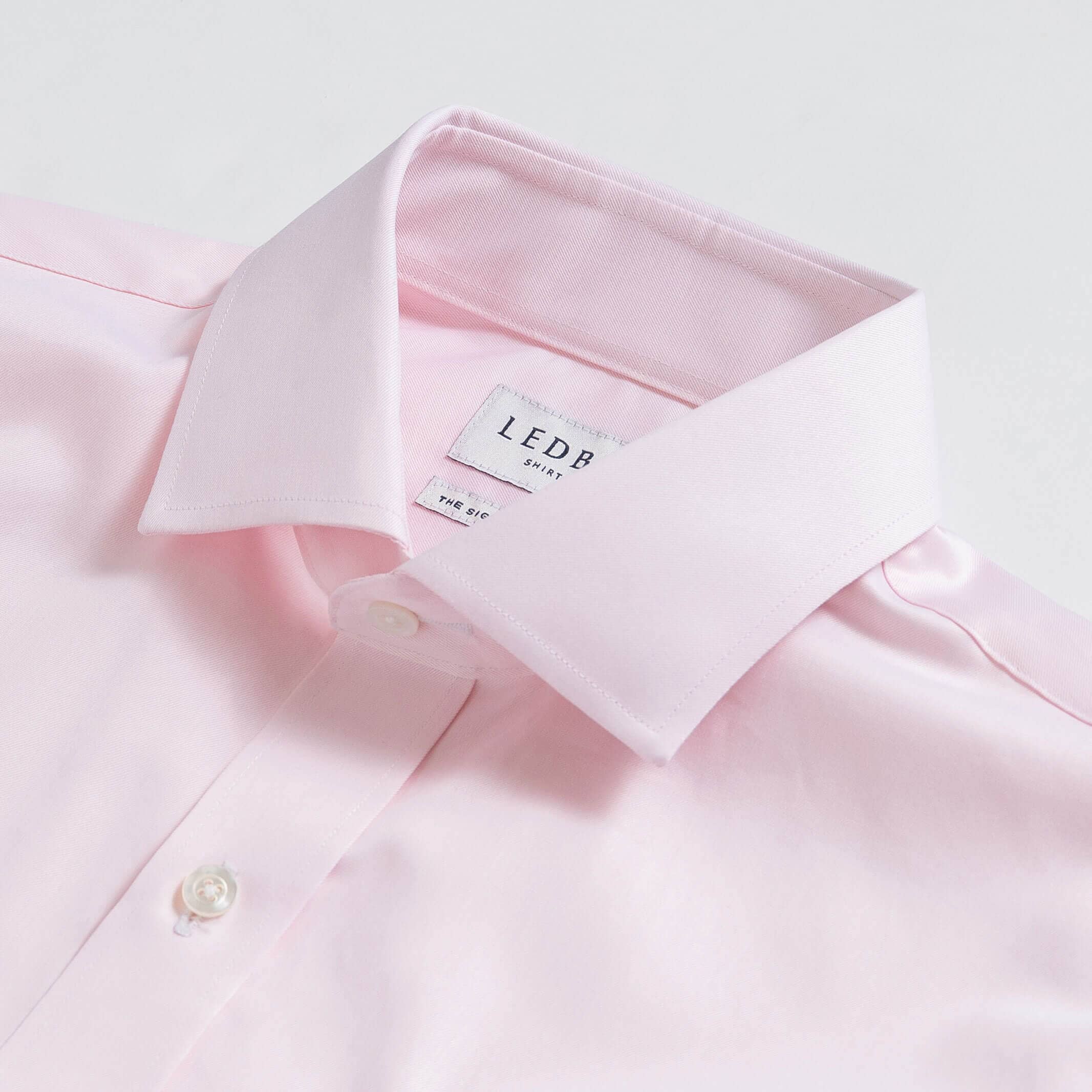 The Pink Signature Fine Twill Custom Shirt Custom Dress Shirt- Ledbury