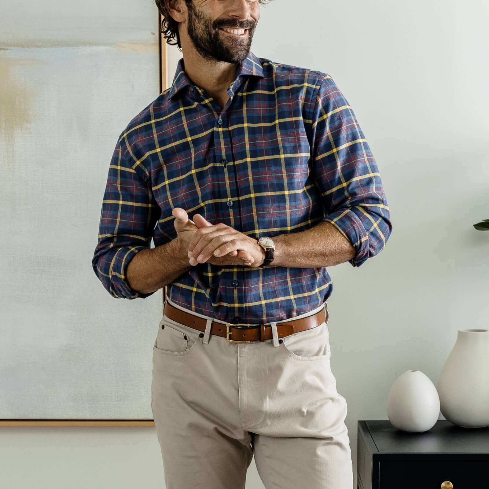 The Blue Berkley Plaid Custom Shirt Custom Casual Shirt- Ledbury