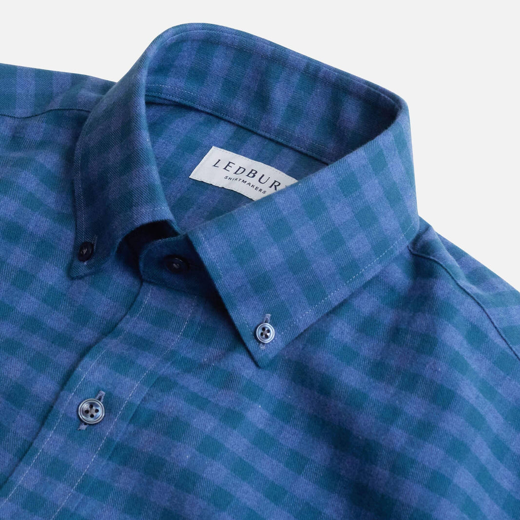 The Dark Teal Parton Flannel Custom Shirt Custom Casual Shirt- Ledbury