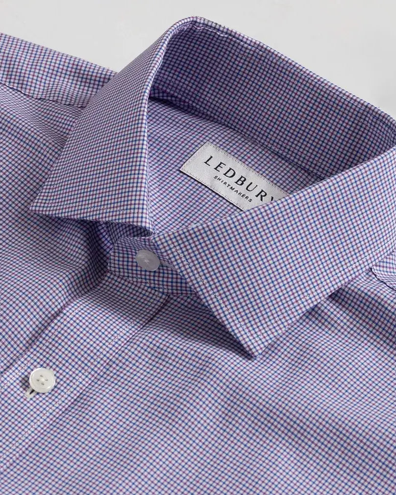 The Purple Straub Check Custom Shirt Custom Dress Shirt- Ledbury