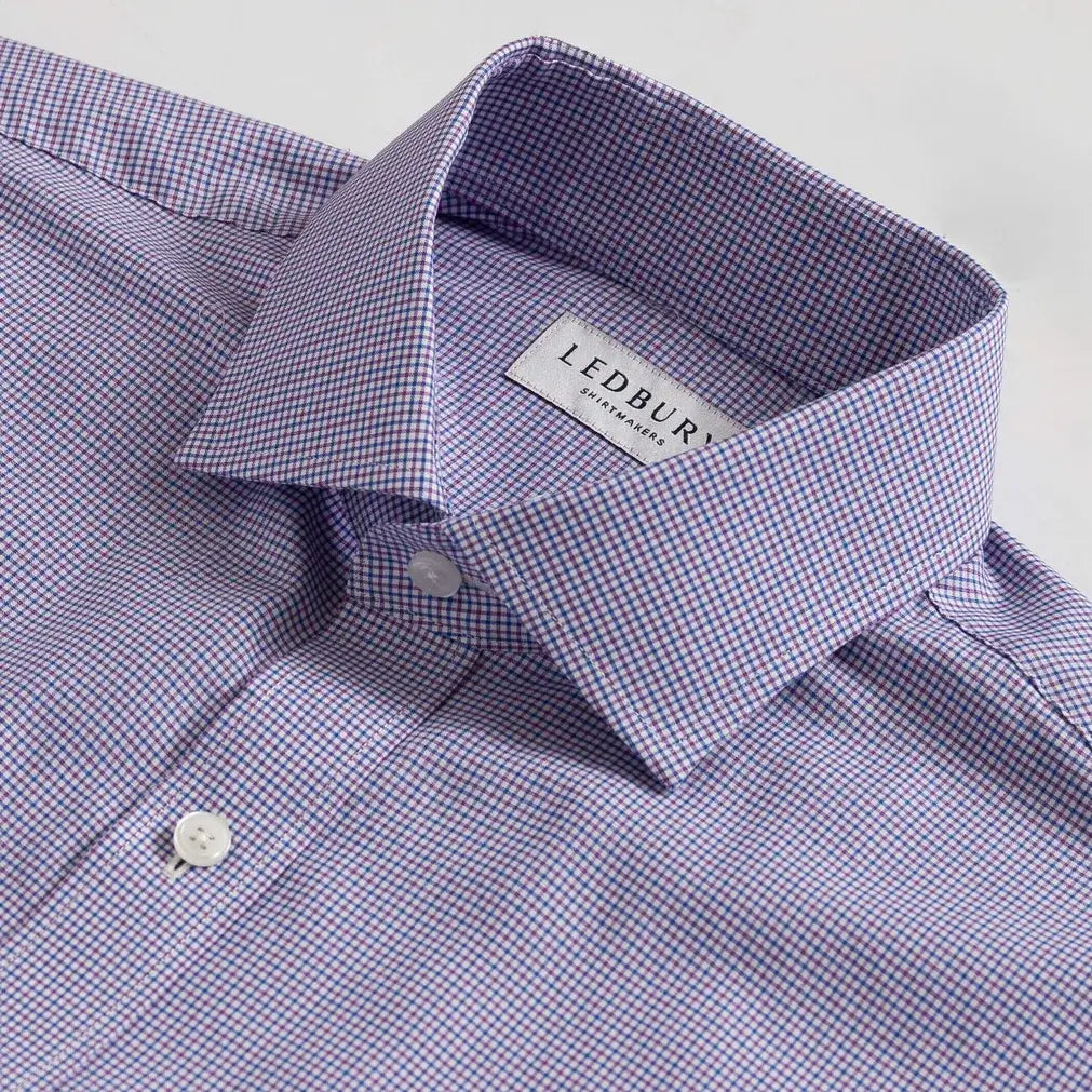 The Purple Straub Check Custom Shirt Custom Dress Shirt- Ledbury