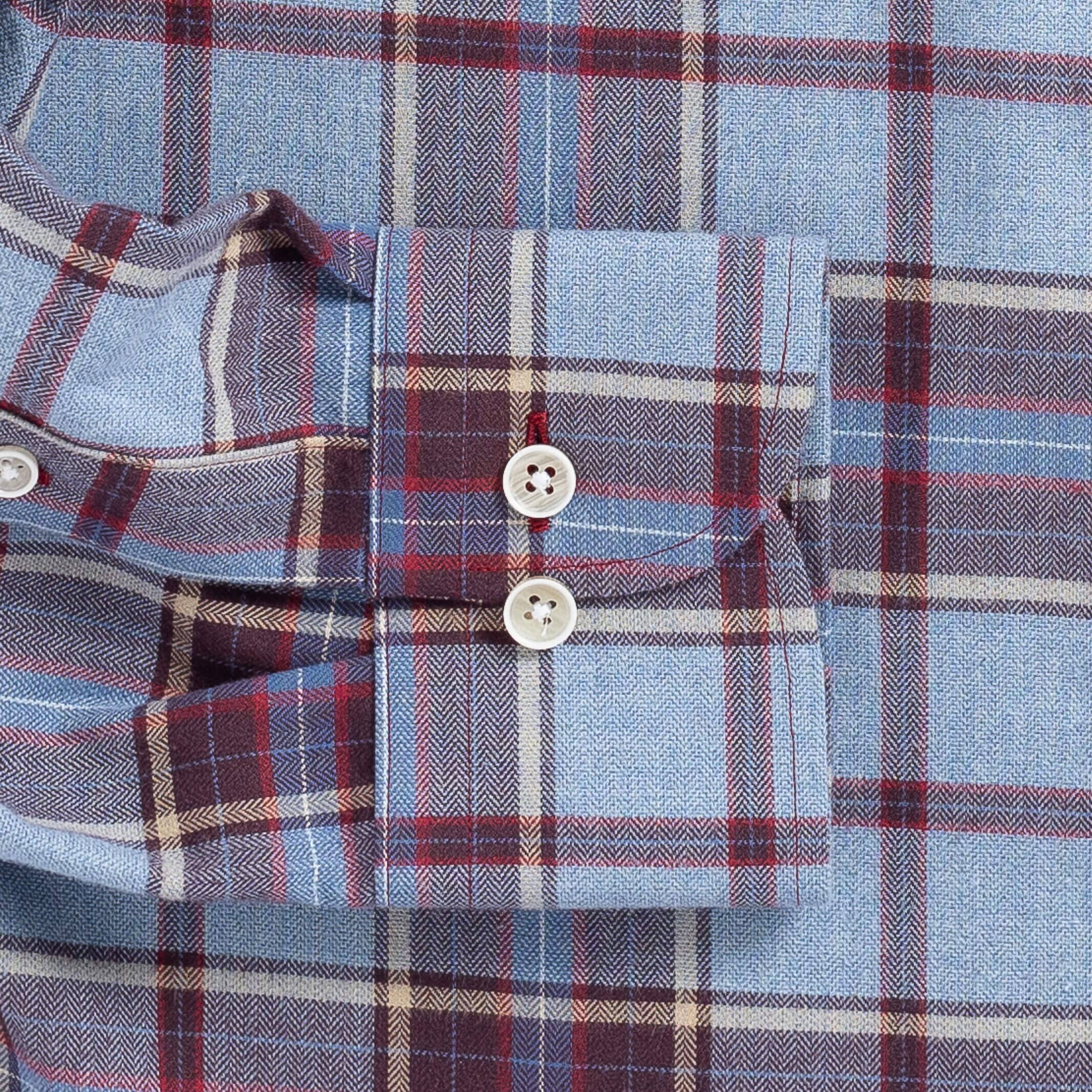 The Smoky Blue Nash Flannel Custom Shirt Custom Casual Shirt- Ledbury