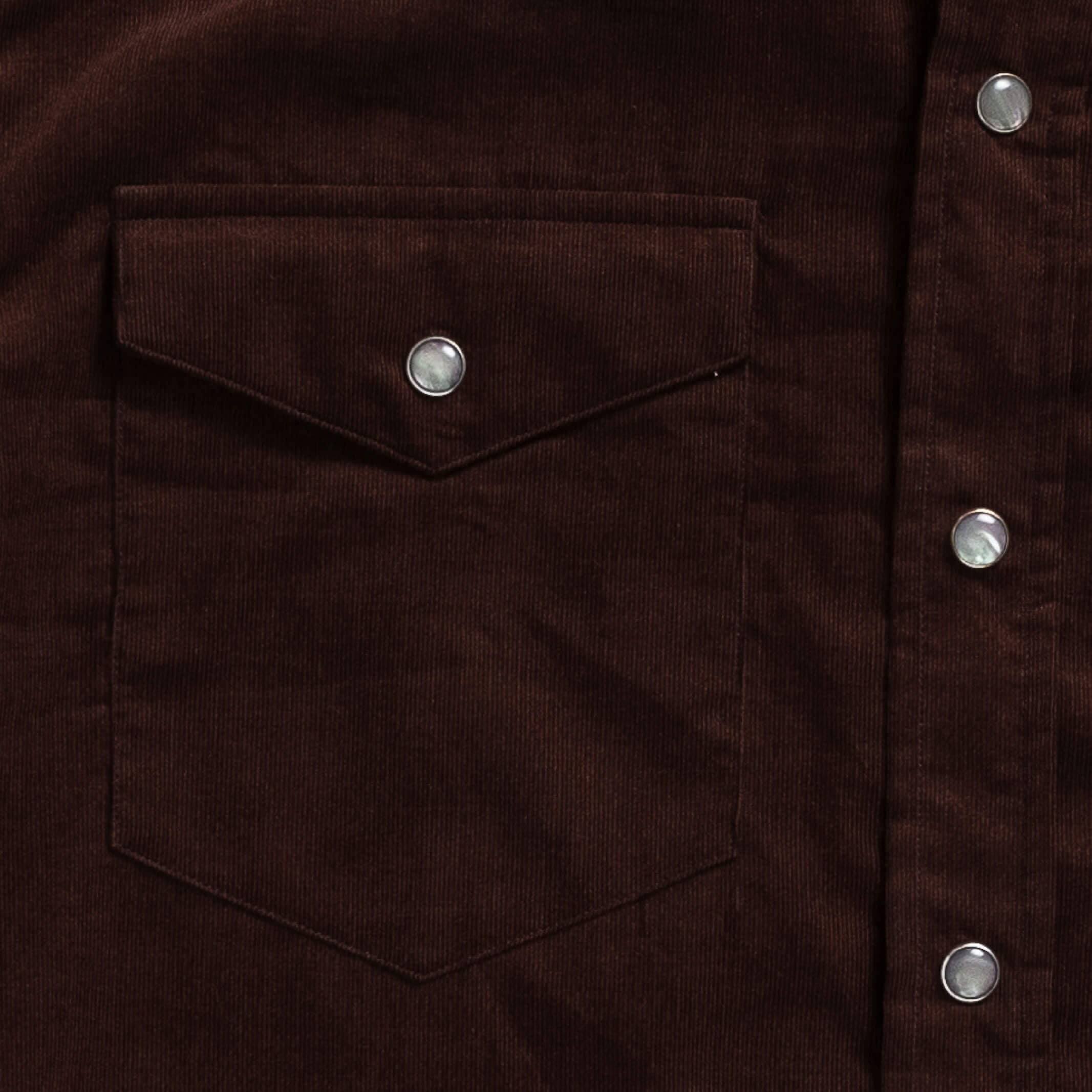 The Brown Crockett Corduroy Western Custom Shirt Custom Casual Shirt- Ledbury