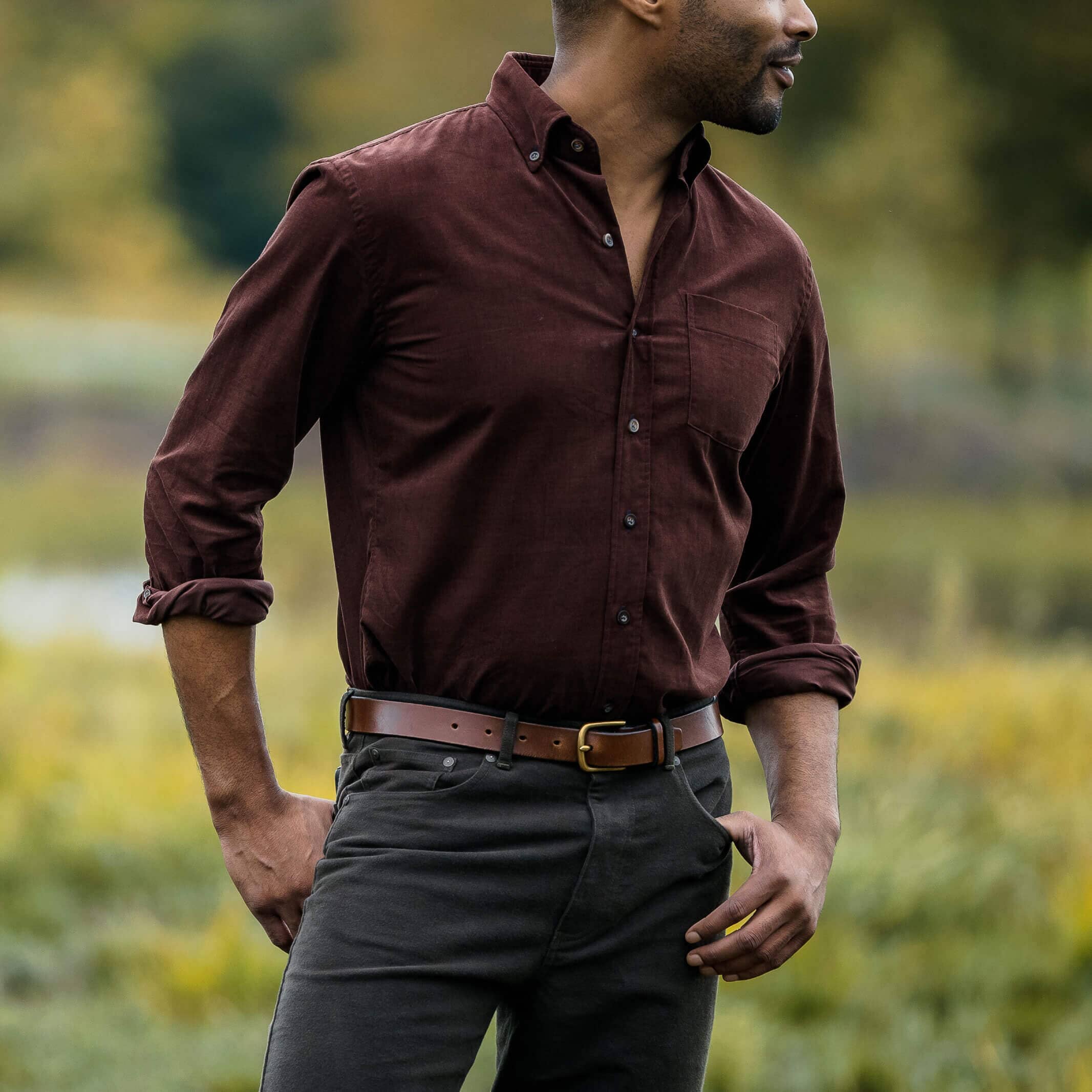 The Brown Crockett Corduroy Custom Shirt Custom Casual Shirt- Ledbury