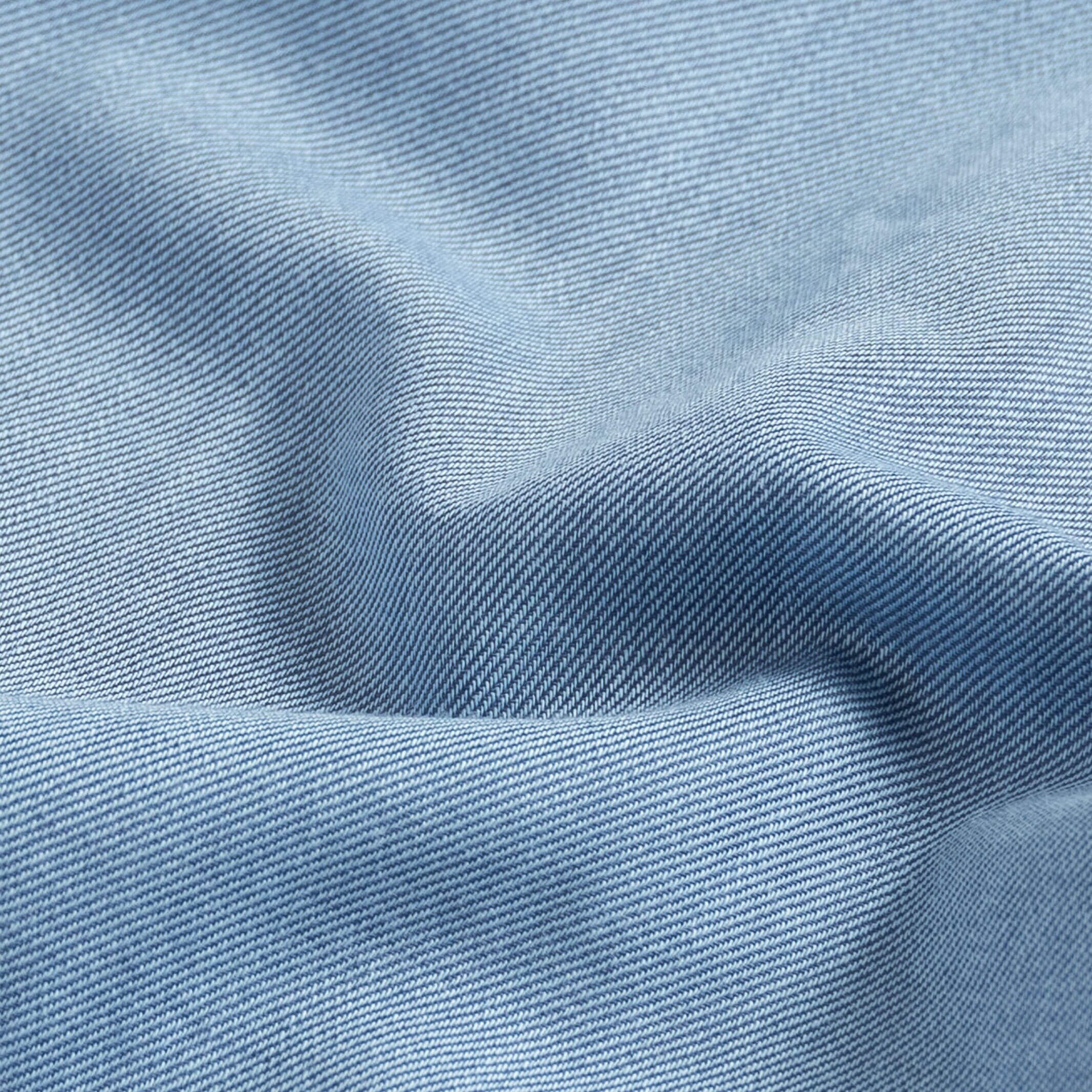 The Bay Blue Malone Washed Twill Custom Shirt Custom Casual Shirt- Ledbury