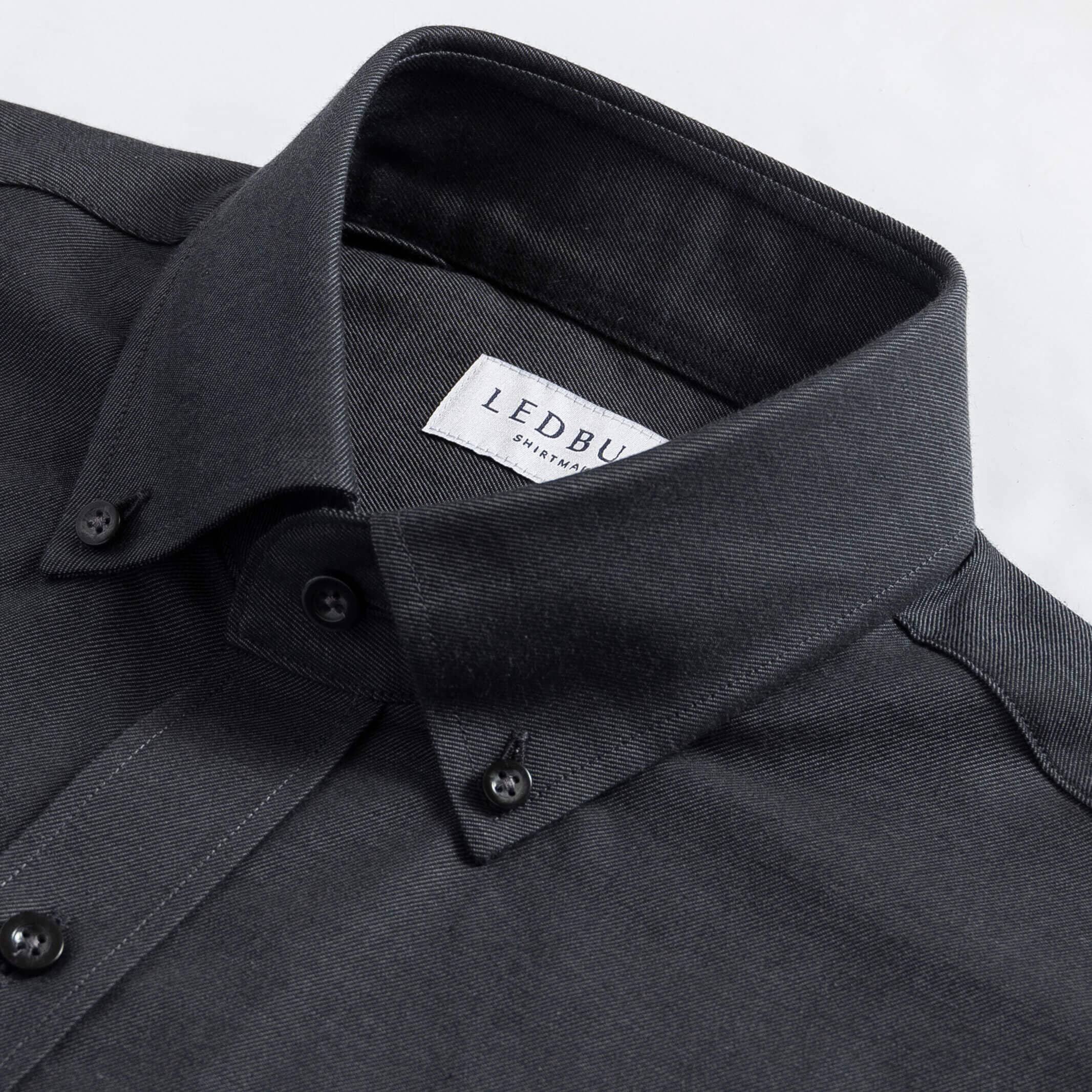 The Dark Grey Malone Washed Twill Custom Shirt Custom Casual Shirt- Ledbury