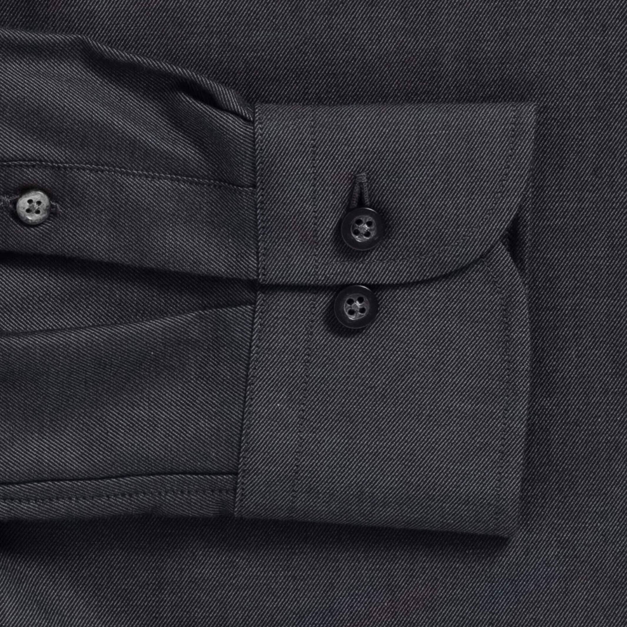 The Dark Grey Malone Washed Twill Custom Shirt Custom Casual Shirt- Ledbury