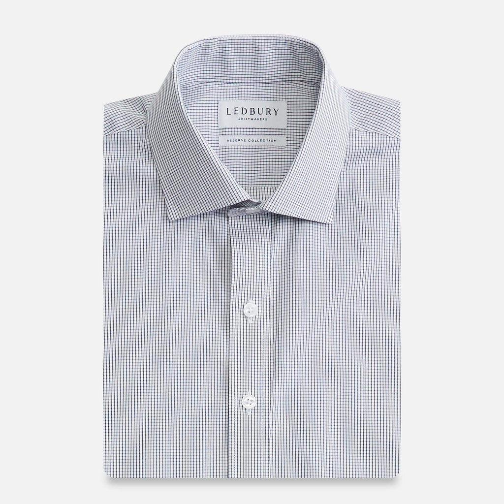 The Blue Thomas Mason Price Check Custom Shirt Custom Dress Shirt- Ledbury