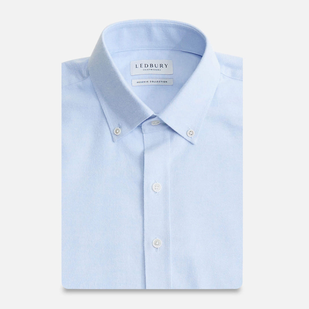 The Light Blue Besler Brushed Oxford Custom Shirt Custom Dress Shirt- Ledbury