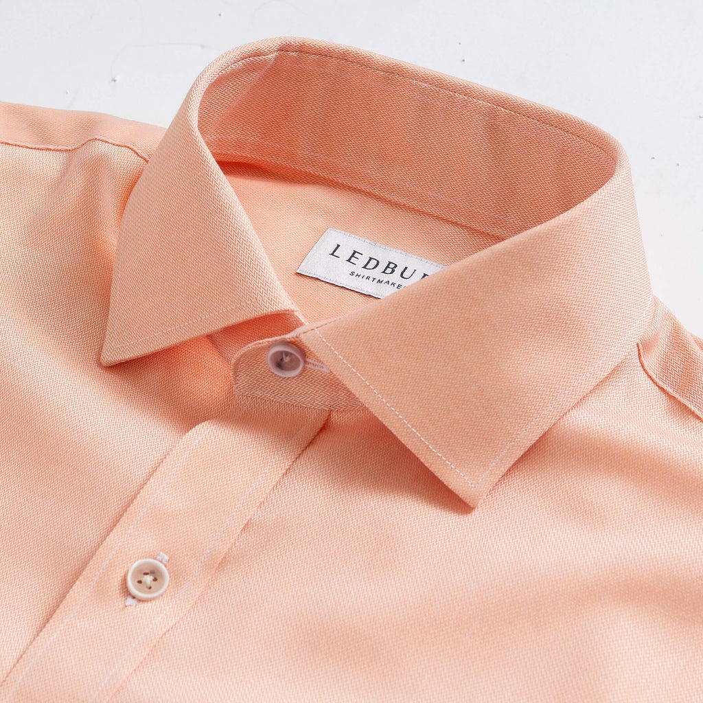 The Orange Hutchins Herringbone Custom Shirt Custom Dress Shirt- Ledbury