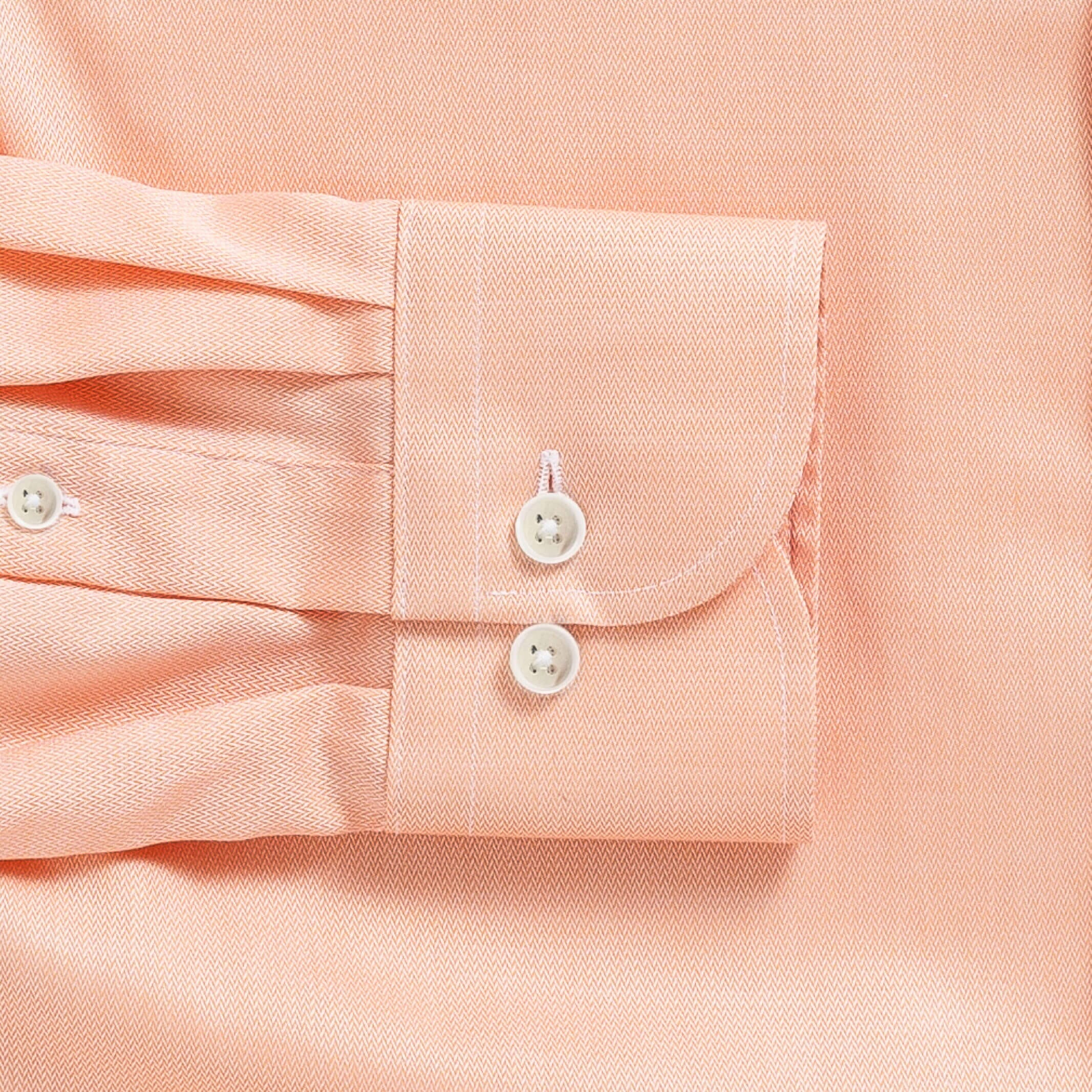 The Orange Hutchins Herringbone Custom Shirt Custom Dress Shirt- Ledbury