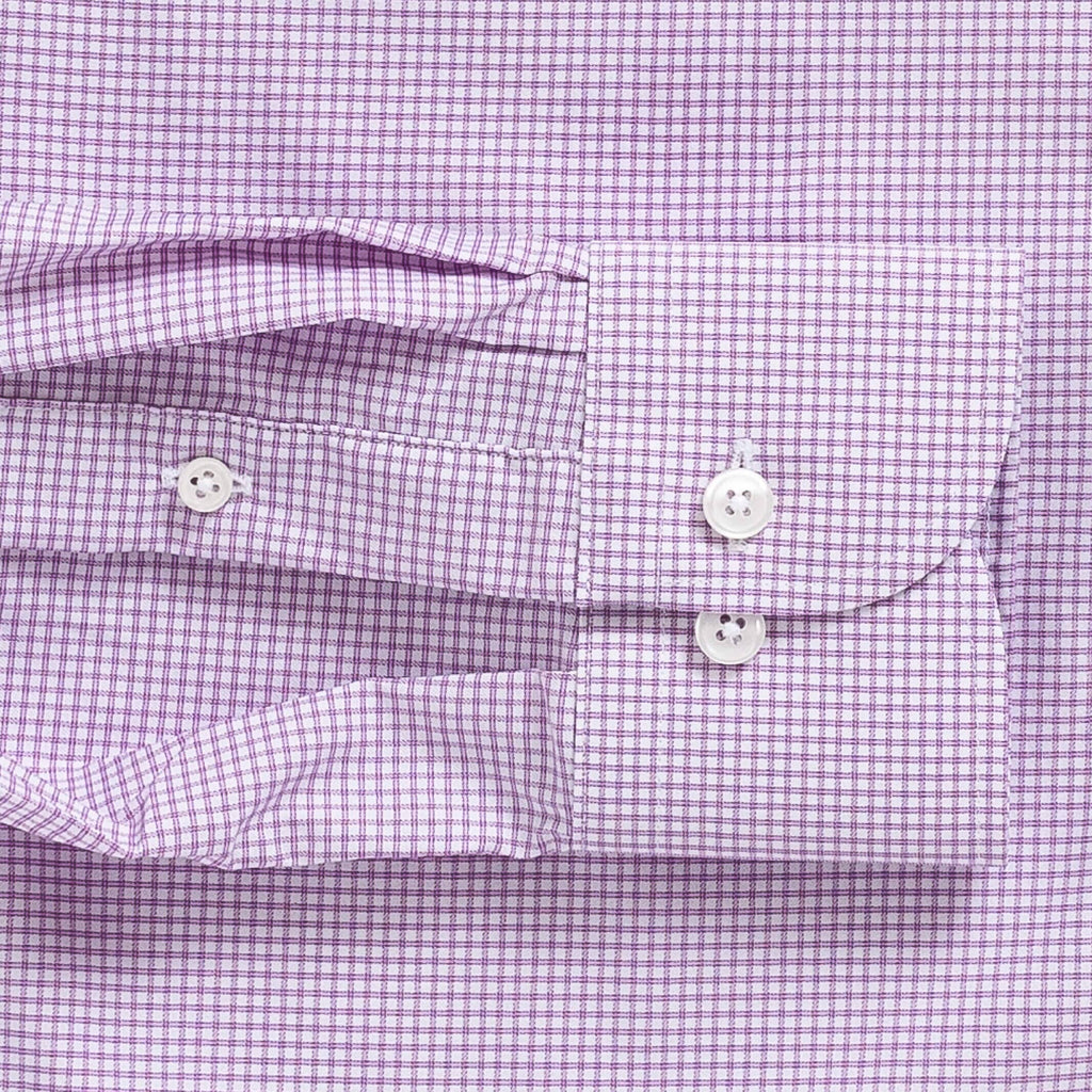 The Purple Healy Performance Gingham Custom Shirt Custom Dress Shirt- Ledbury