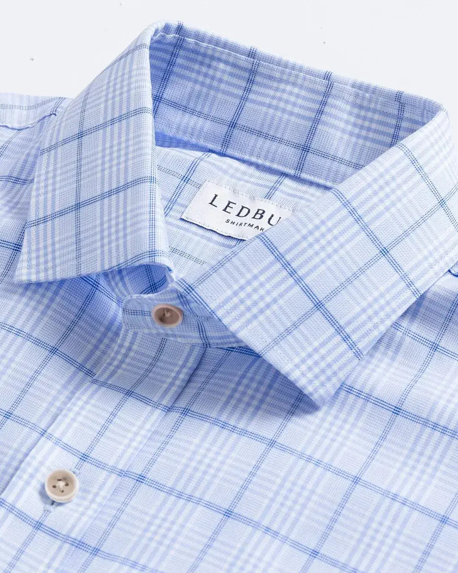 The Blue Coventry Comfort Stretch Custom Shirt Custom Dress Shirt- Ledbury