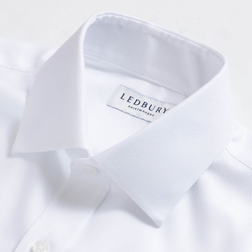 The White Elden Dobby Non Iron Custom Shirt Custom Dress Shirt- Ledbury