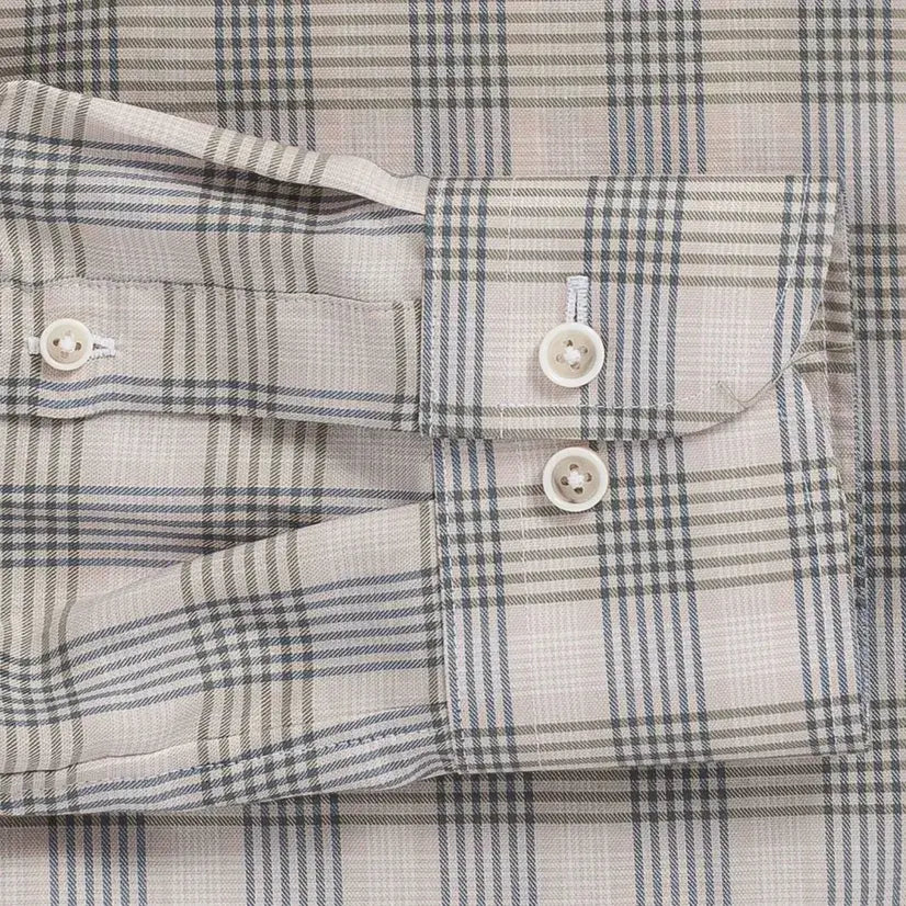 The Oatmeal Bradford Check Custom Shirt Custom Casual Shirt- Ledbury