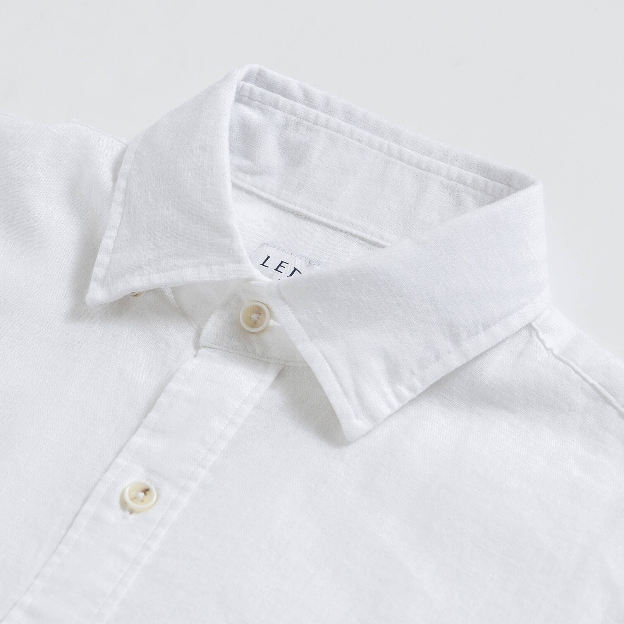 The White Barlotta Linen Custom Shirt Custom Casual Shirt- Ledbury
