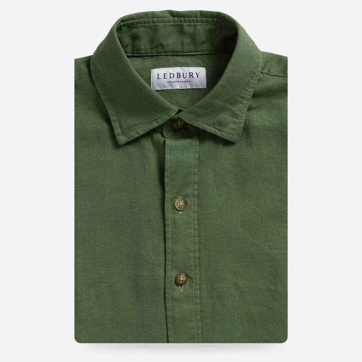 knee length dresses for ladies Verde Barlotta Linen Viscose Custom Shirt - Green