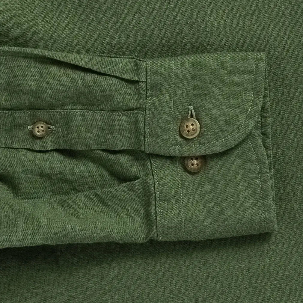The Verde Barlotta Linen Custom Shirt Custom Casual Shirt- Ledbury
