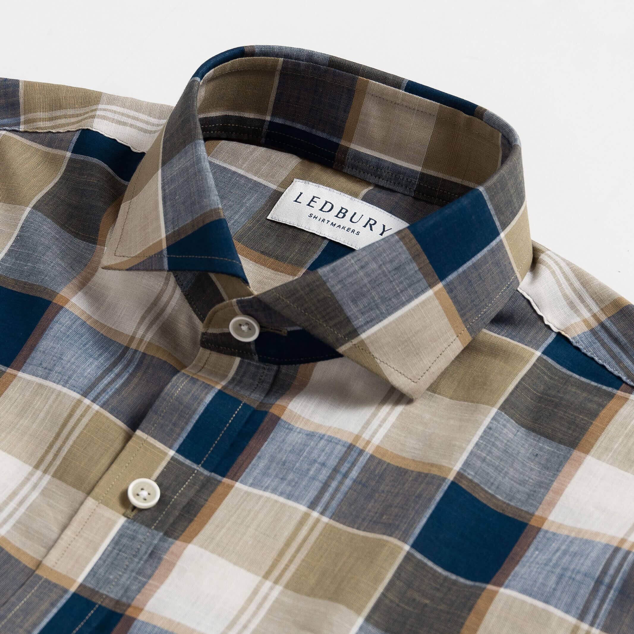 The Olive Albini Olson Plaid Custom Shirt Custom Casual Shirt- Ledbury