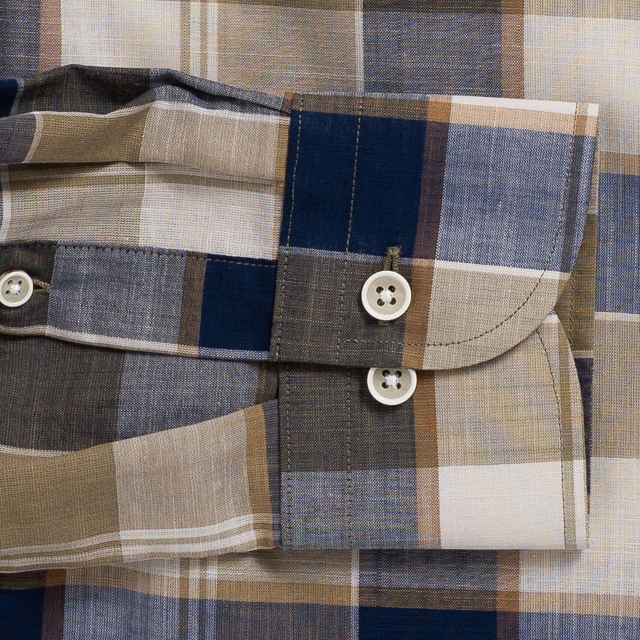 The Olive Albini Olson Plaid Custom Shirt Custom Casual Shirt- Ledbury
