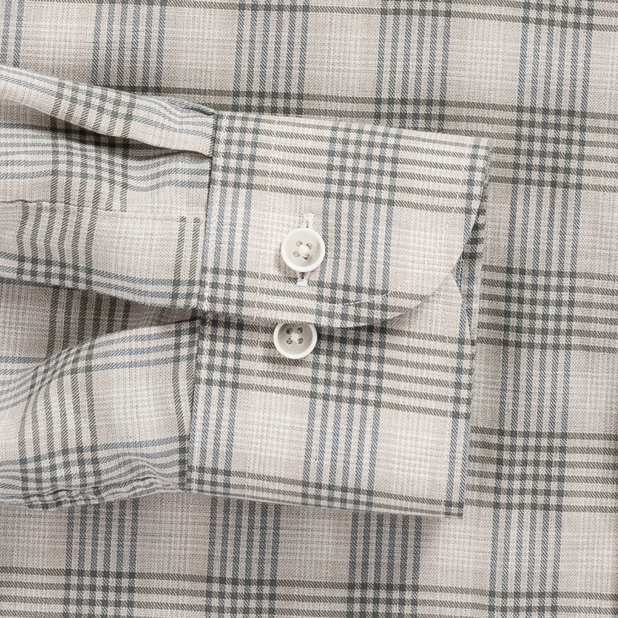 The Oatmeal Albini Cleary Check Custom Shirt Custom Casual Shirt- Ledbury