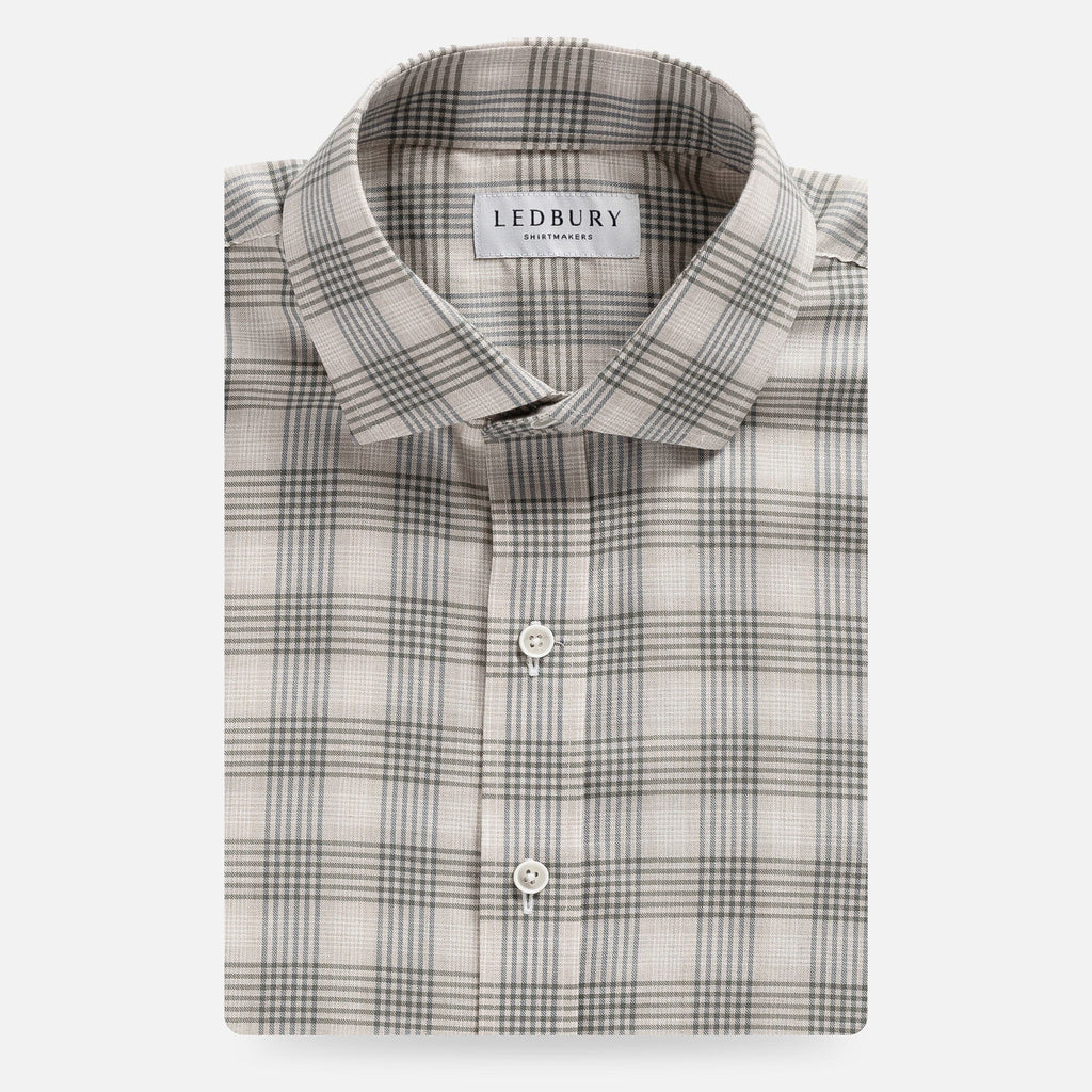 The Oatmeal Albini Cleary Check Custom Shirt Custom Casual Shirt- Ledbury