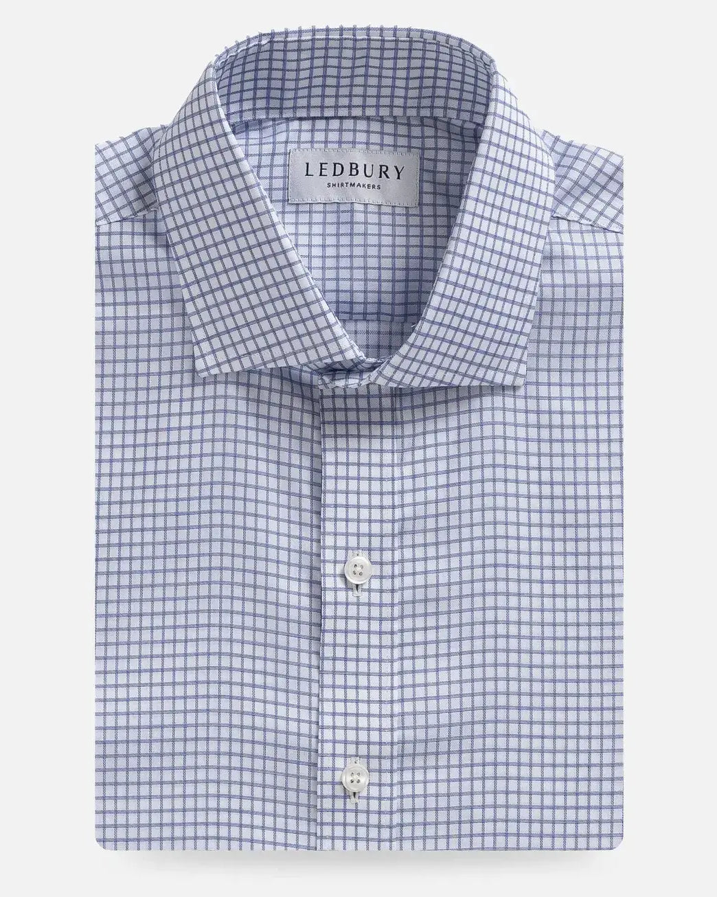 Blue check dress shirt with Comfort Stretch fabric - Ledbury Owenby custom fit shirt