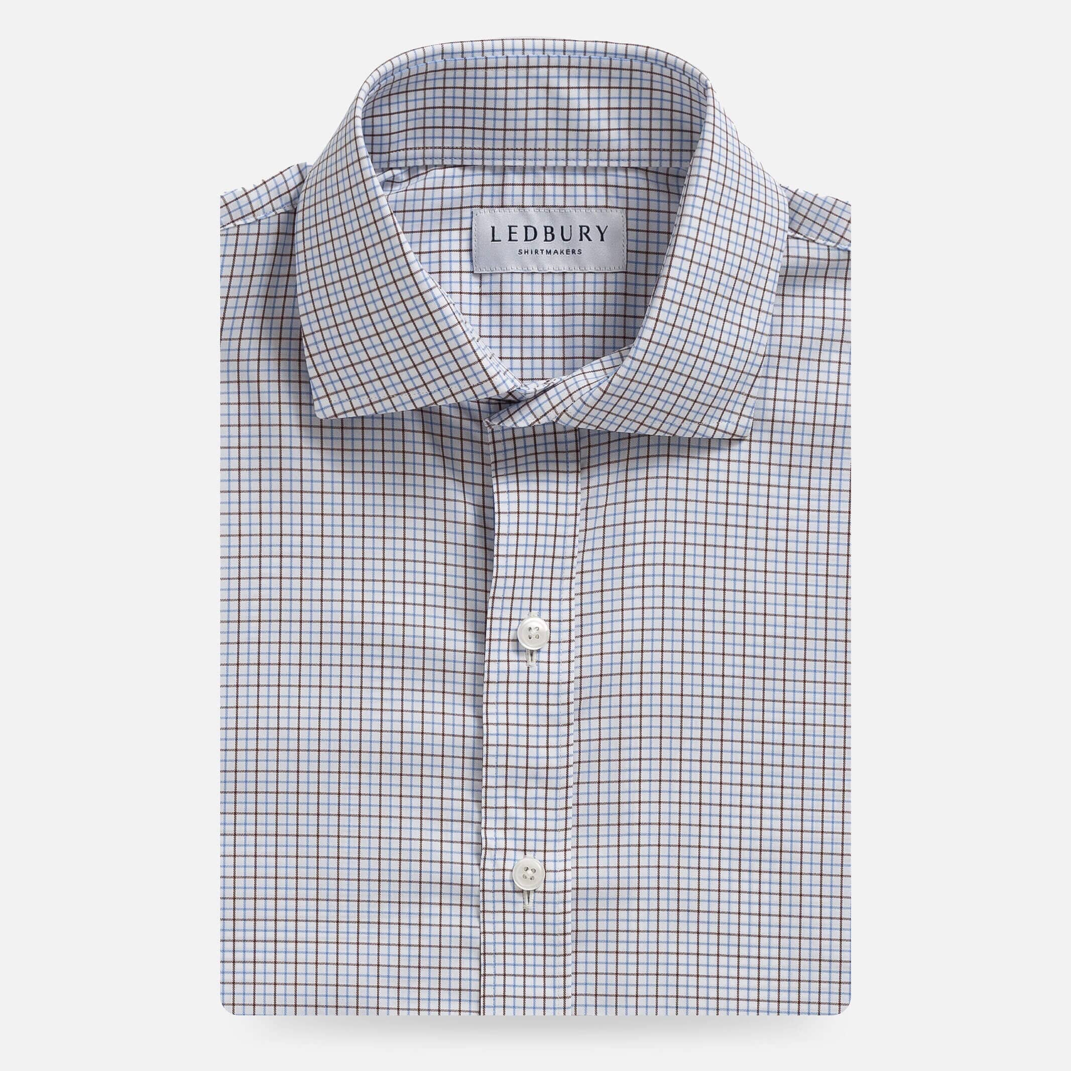 The Brown Keel Performance Twill Custom Shirt Custom Dress Shirt- Ledbury