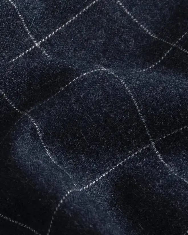 The Navy Conlon Windowpane Custom Shirt Custom Casual Shirt- Ledbury