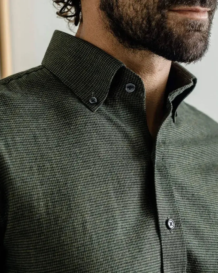 The Green Conlon Houndstooth Custom Shirt Custom Casual Shirt- Ledbury