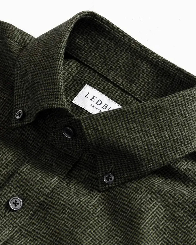 The Green Conlon Houndstooth Custom Shirt Custom Casual Shirt- Ledbury