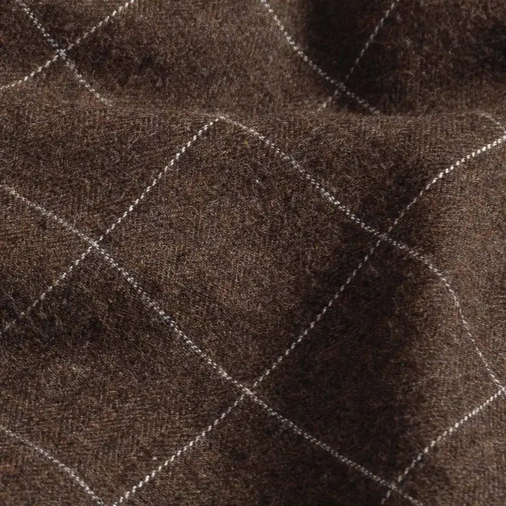 The Dark Brown Conlon Windowpane Custom Shirt Custom Casual Shirt- Ledbury