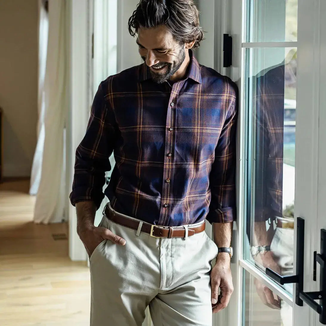 The Plum Woodly Plaid Custom Shirt Custom Casual Shirt- Ledbury