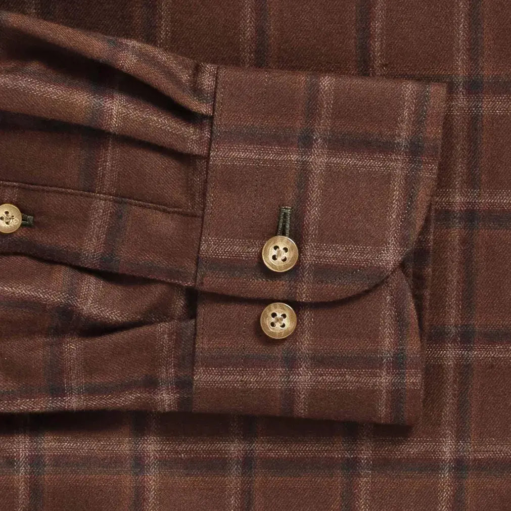 The Rustic Brown Woodly Plaid Custom Shirt Custom Casual Shirt- Ledbury