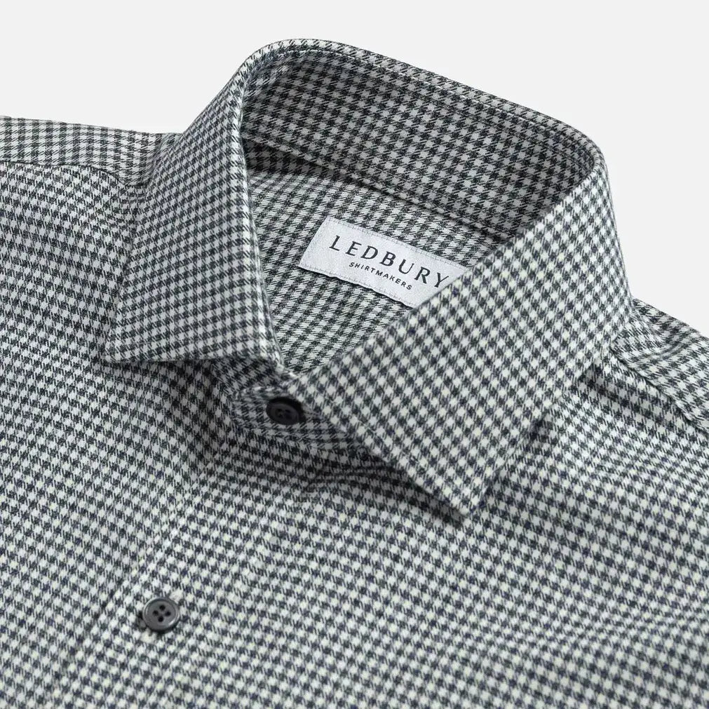 Vintage navy gingham dress shirt with classic check pattern